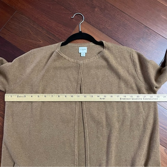 J Crew Vanessa Long Cardigan Sweater Jacket Brown Camel Women's Sz S B27 - Picture 10 of 11
